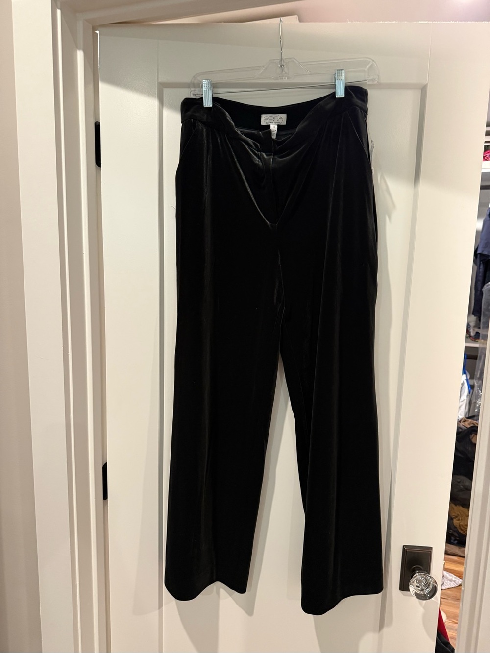 sofia by sofia vergara Black Velvet Wide-Leg Trousers